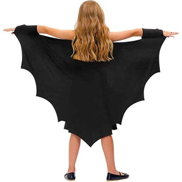 Black Bat Wings-kostyme for barn 6-8 år