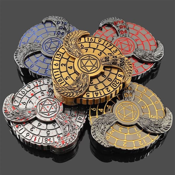 7 i 1 Fingertip Gyroskopisk Roulette DND Terninger (Blå)