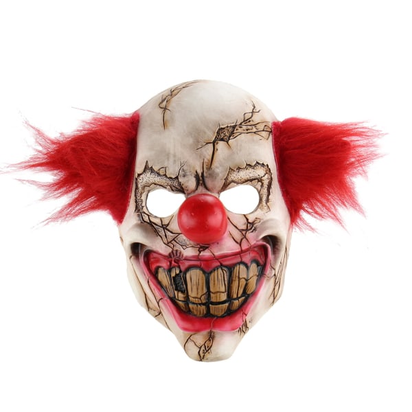 Halloween Latex Clown Mask med hår för vuxna, Halloween Costum