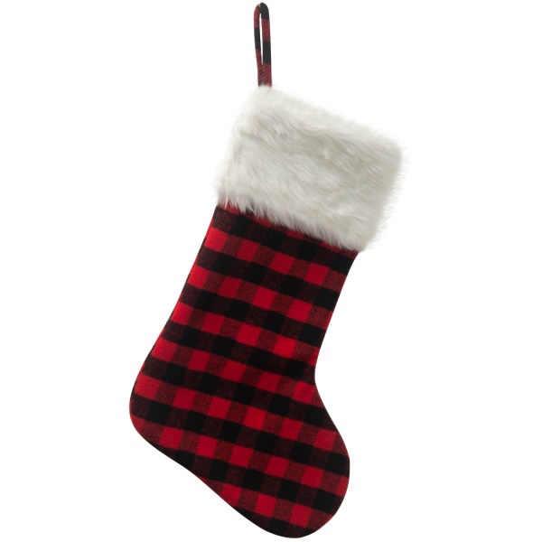 Julestrømper sorte røde ternede sokker Juleboligpynt