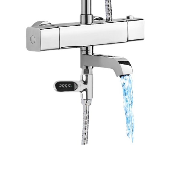 1 LED Duschtermometer, 5~85°C Digital Termometer, med 360°