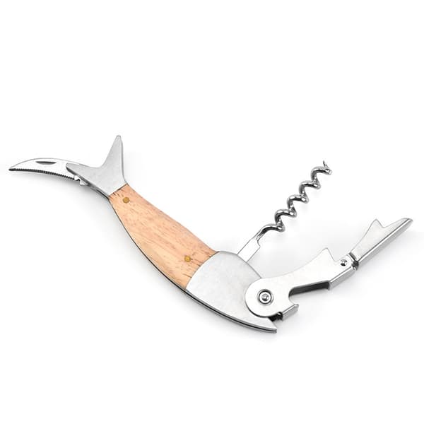 Lightwood Fish Corkscrew Vinkorkskrue Kreativ Rustfrit Stål