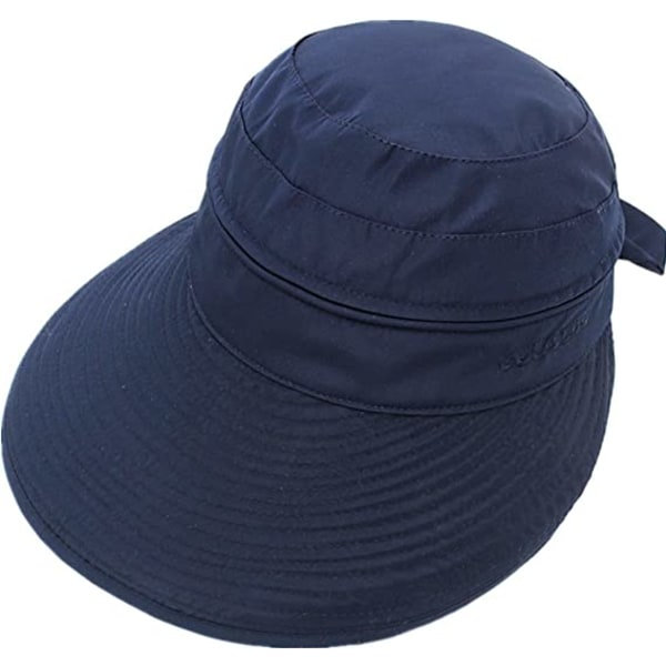 Skjul Blue-Women Dame Sol Hat Justerbar Foldbar Visir Cap
