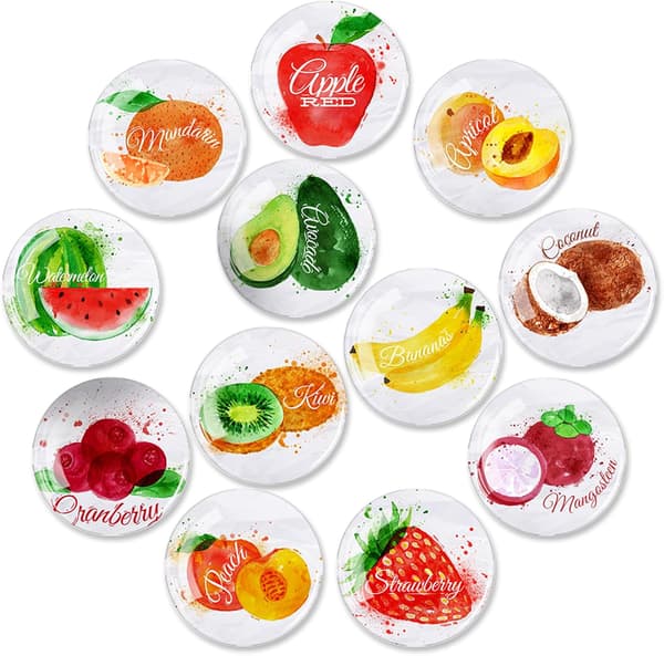 12-pack Glaskylmagneter - 30 mm (Frukt)