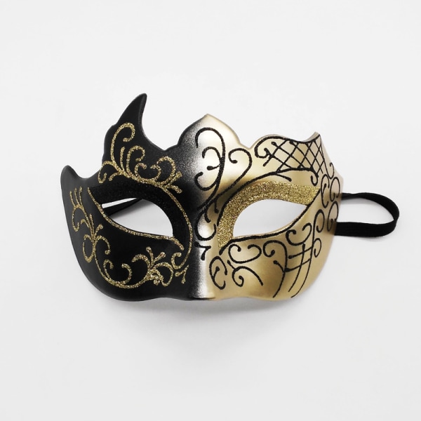One Piece Half Face Painted - Sort Guld Halv Face Painted Mask