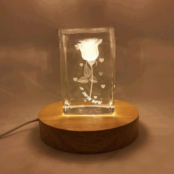 4" LED-puinen näyttöjalusta Crystals Glass Artille, värikäs valo