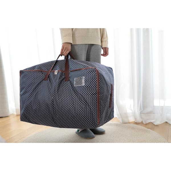 Sininen 100L vaatekassi, ylisuuri paksu säilytyspussi, matkalaukku (