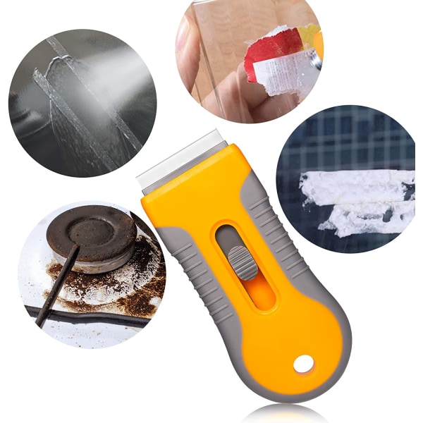 Rakelskrapa-kit, 1 infällbar rakelskrapa med 10 plastblad