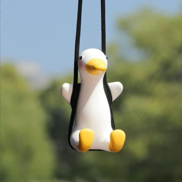 2 kpl Super Cute Swing Duck Mirror Hanging Car Interior Accessor