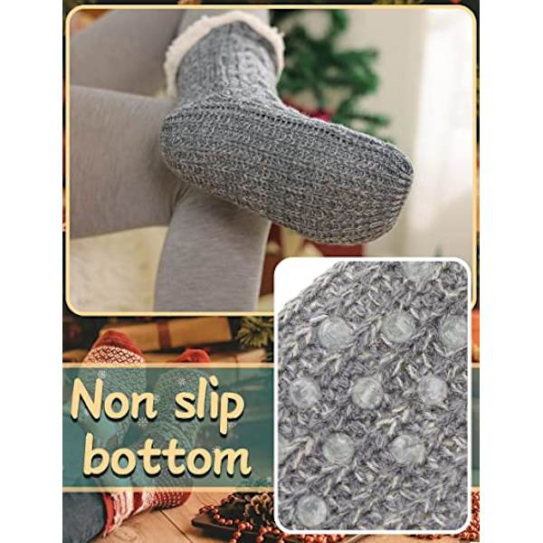 Kvinners Fuzzy Slipper Sokker Fluffy Koselig Hytte Vinter Varme Flee