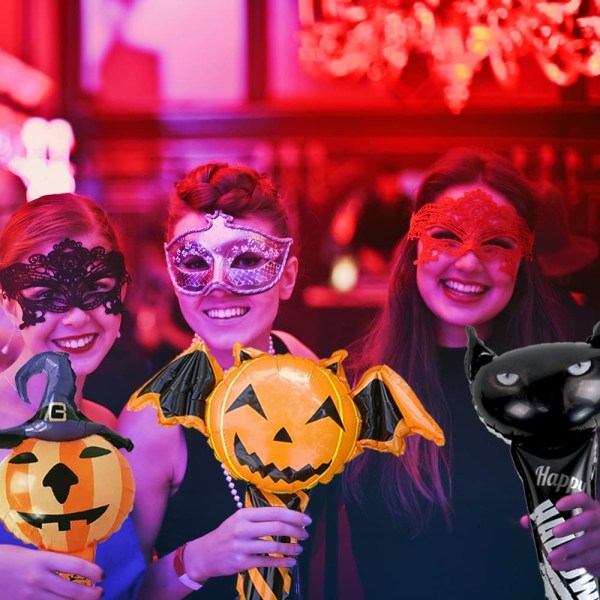 3-pak voksen-/børnskrigemasker, Halloween horrormasker, Skull Co