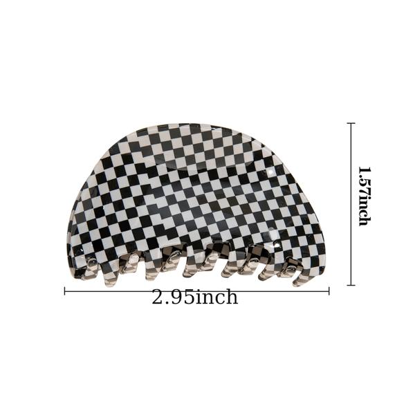 Checker Claws Tortoise Barrettes Claw Clips för kvinnor No-Slip Gr