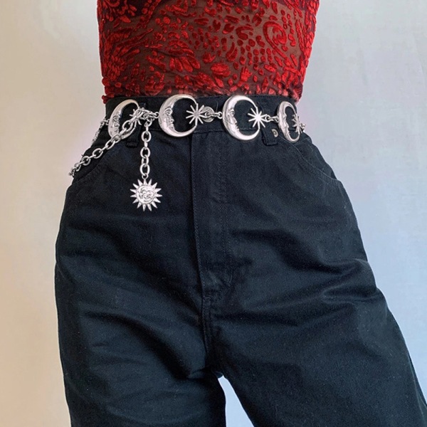 Moon Star Metal Waist Chain Sun Pendant Belly Belt Body Chai