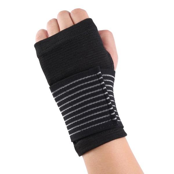 Håndleddsstøtte, 2-paknings elastisk håndleddsstøtte med stropp, håndleddskomp