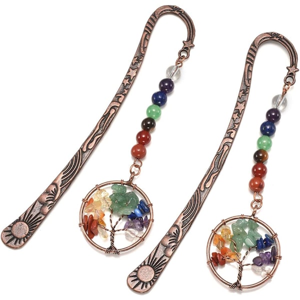 Kirjanmerkki Elämänpuu Chakra Metalli Kirjanmerkki Ripus 7Chakra Vint