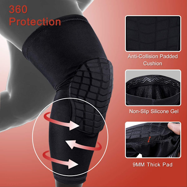 Benvärmare Stretchable Knäskydd Lårskydd, 1 par（xl）,Knä