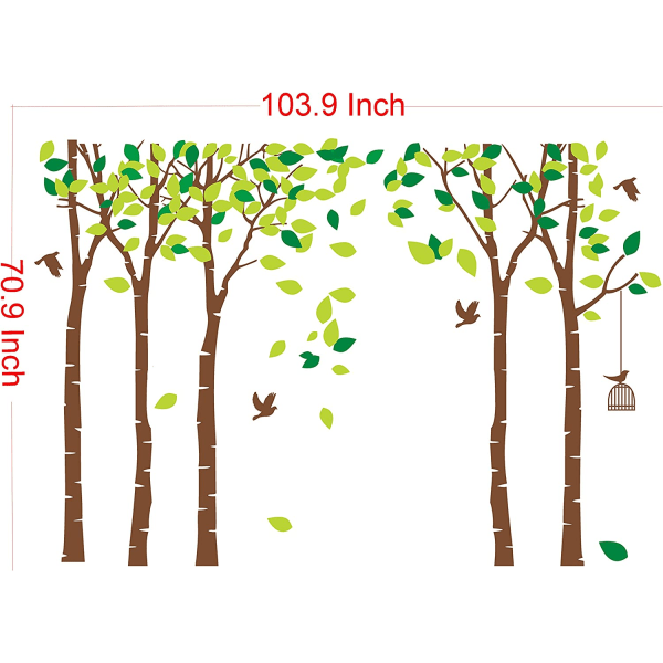Giant Jungle Tree Wall Decal (103,9x70,9) (Brun) Avtagbar Viny