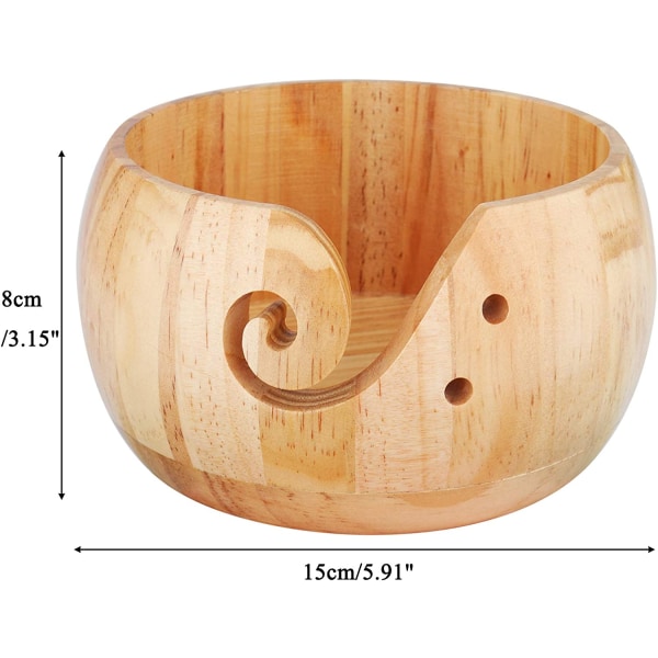 Stor strikke skål, stor strikke skål, træ, til hækling en