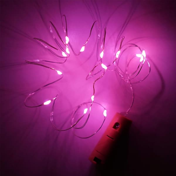 6 kpl, 20 LED-pullolamppua, keijuvalosarja LED-valot (vaaleanpunainen)