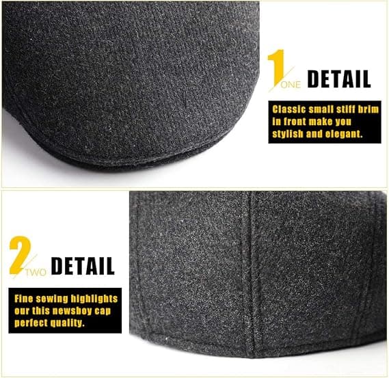 Flad Top Beret Justerbar Flad Top Hat Efterårskort - Solid Grå A