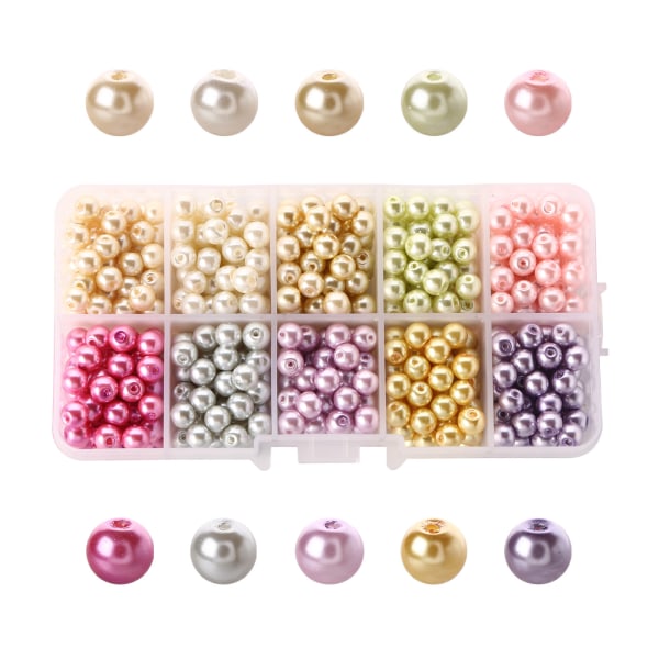 Lot of 500pcs 10 Colors Glass Bead Round Bead Smooth Satin Tiny B