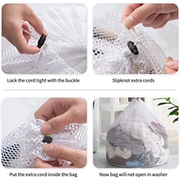 (2 Pack 50*70，60*80) Mesh Tvättpåse - Maskintvättbar Dragsko