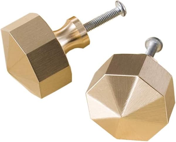 Massive Messing Knapper, Smukke Børstet Guld Køkkenskab Knapper