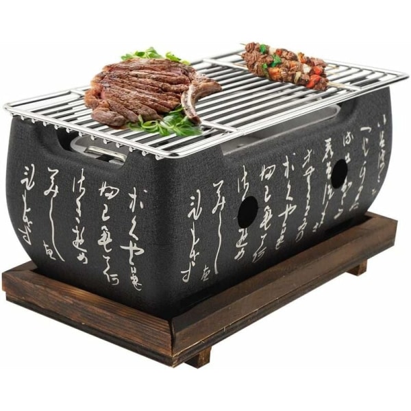 Japansk kolgrill, bärbar bordsgrill med basplatta