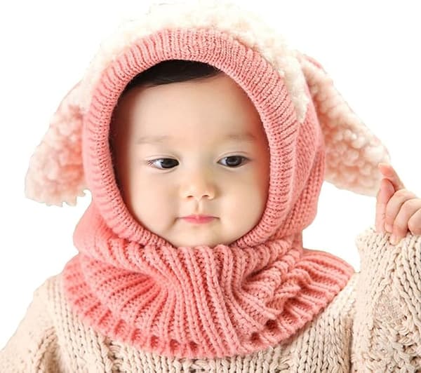 Koreansk vintervalpsformad en bit ull babycape varm sjal Ba