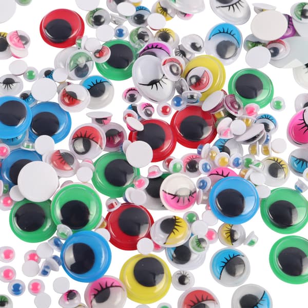 400 stk. Googly Eyes Håndværkskit Runde Plastik Klæbestikker Diff