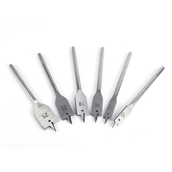 6PCS Träplatt Borr Bits Set 10,12,16,18,20&25mm Träbearbetning Ho