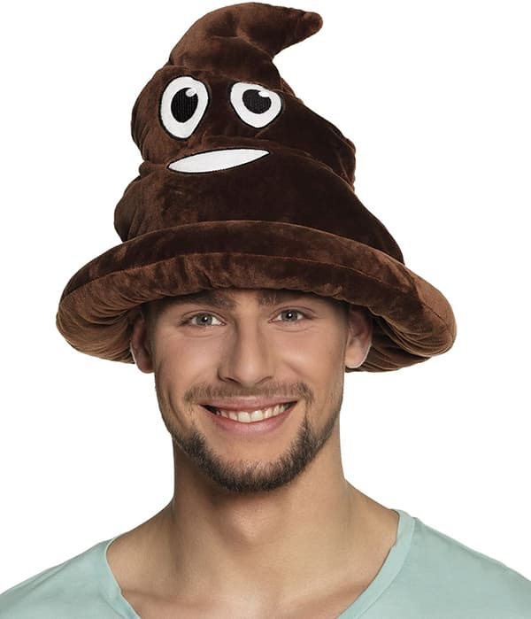 Shithead Mænds hat, brun, one size, smiley, Tilbehør, tema par