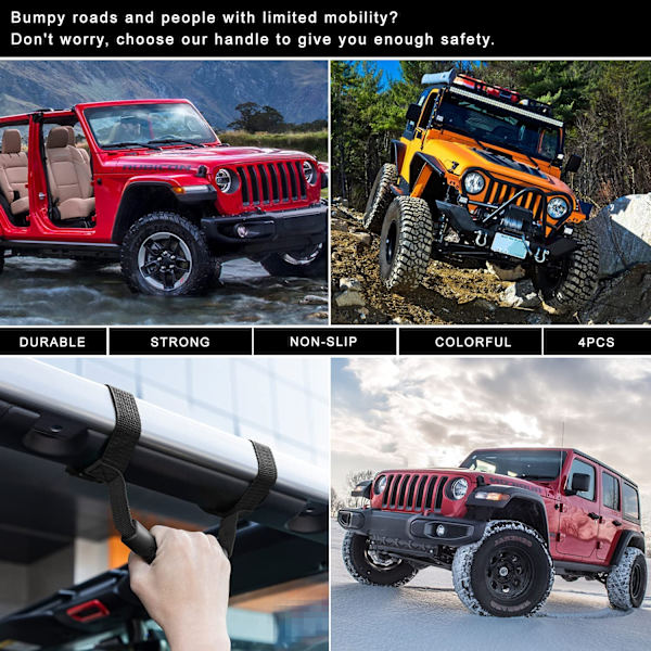 4 x Roll Bar Grab Handles Grip Handle för Jeep Wrangler YJ T