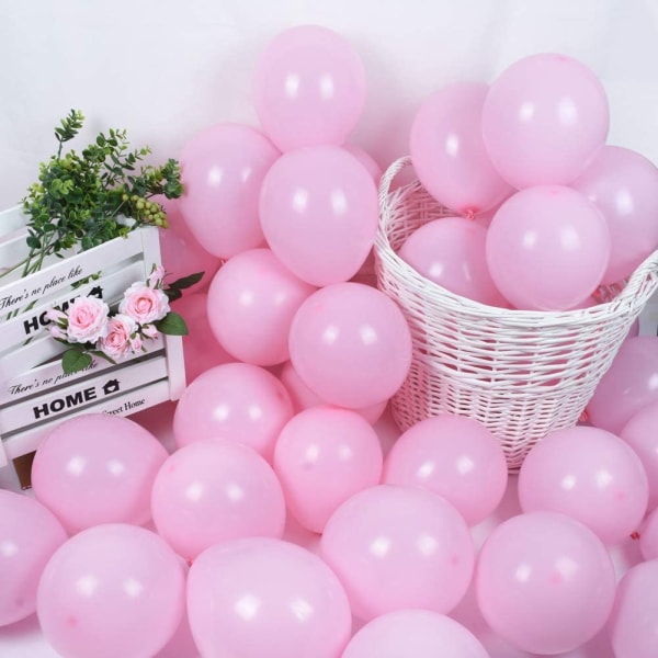 100 stk Rosa ballong 10 tommer lys rosa pastell macaron ballong La