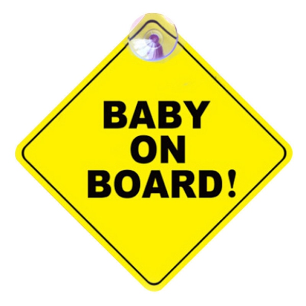 Baby On Board-skylt för bil - Ideal Stickers - 1-pack, 5\" x 5\" -