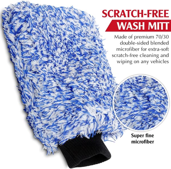 Bilvaskhanske, 2-pakning Premium Cyclone Mikrofiber Bilvaskhanske (Blå)