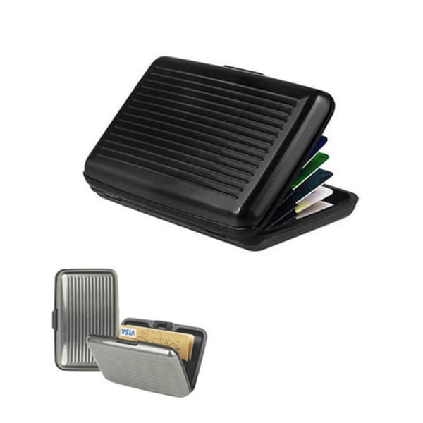 Myntficka och RFID-skydd, Aluminium Korthållare, 2-pack