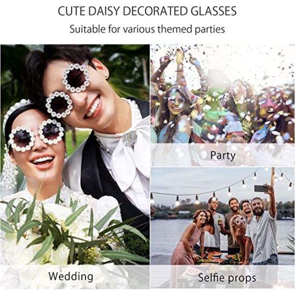 Sweet Daisy solglasögon (transparent båge, rosa blå lins) kvinnor