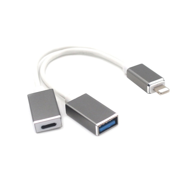 USB OTG-opladningskabel til iPhone iPad iOS 15 Klavermikrofon A
