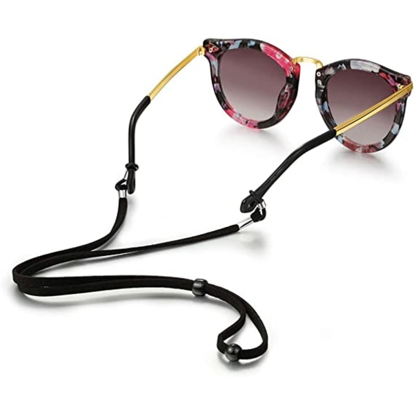 3 stk, svart brillestropp PU-brillesnor for sportsbriller