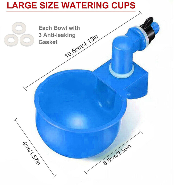 6 STK blå automatiske vandkopper Fjerkrædrinker Waterer Chick