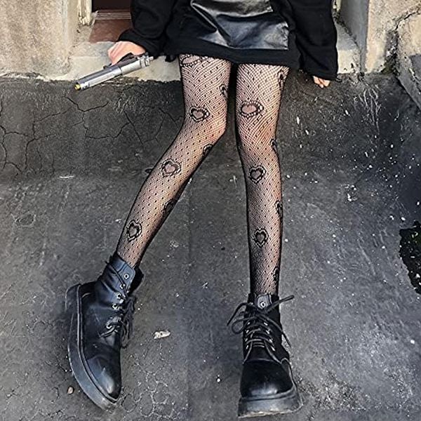 Fisknätsstrumpor Tights Tights Hög Midja Ihåliga (stort hjärta) för Kvinnor