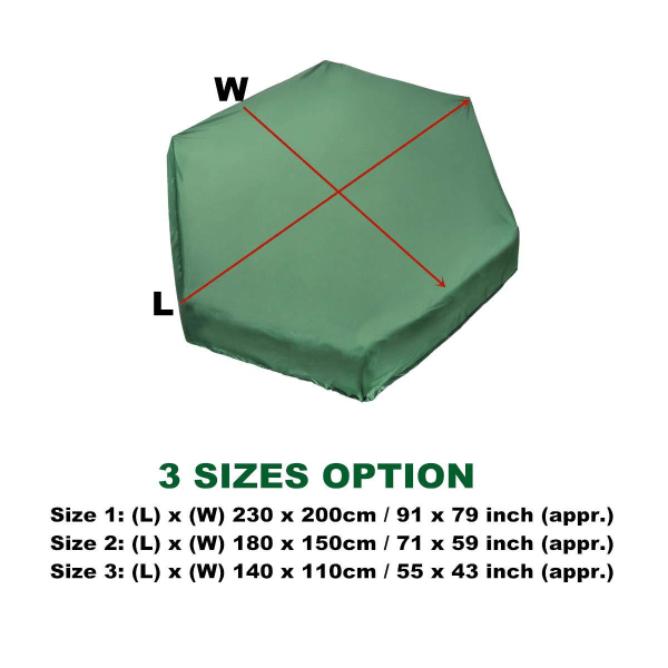 (180*150 cm)Grønt sekskantet sandkassedæksel 210D Oxford klud T