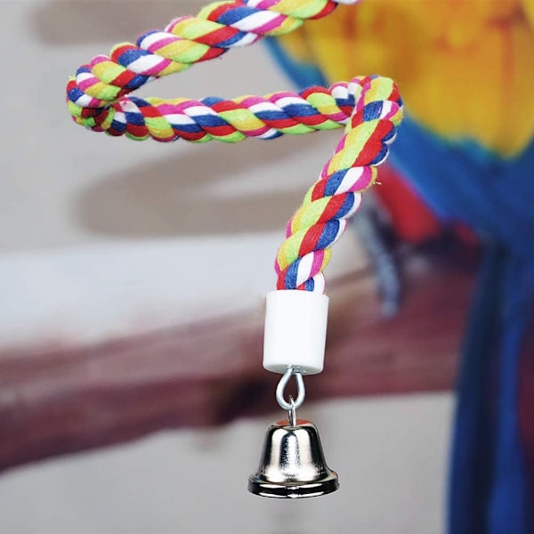 Bungee Rope Bird Toy, Set med 2 fågelpinnar