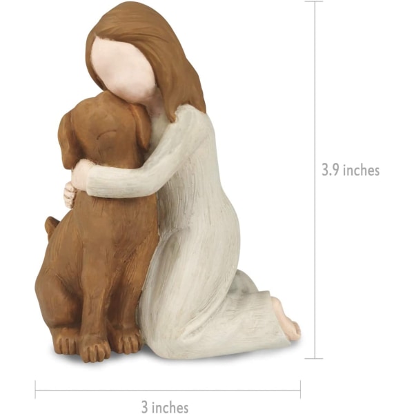 Angel Dog Figurines - Håndmalt Sculpted Friendship Figur