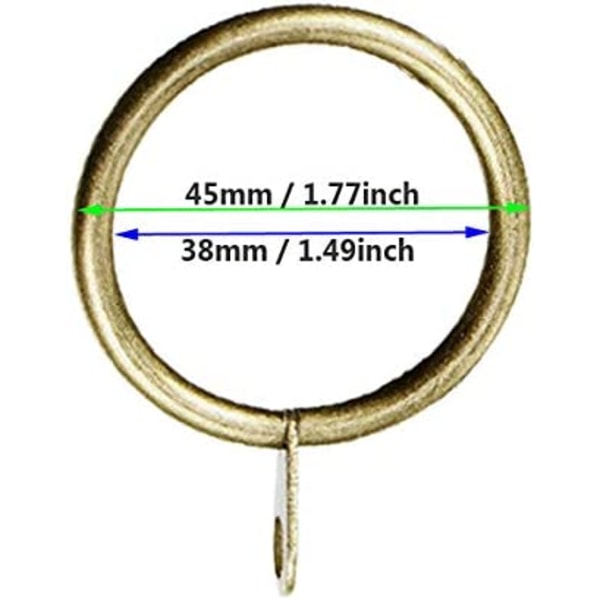 36 Pack 38mm Indvendig diameter Metal Messing Ringe til Gardin Ro