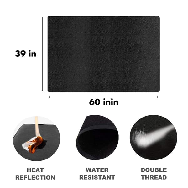 Barbecue Bbq Grill Gas Splatter Mat Pad Deck Bodenschutz Feuerwid