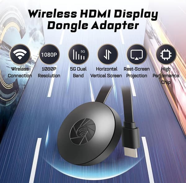 Display Dongle Adapter, 1080P HD Mini Video Spejling Dongle Receiver