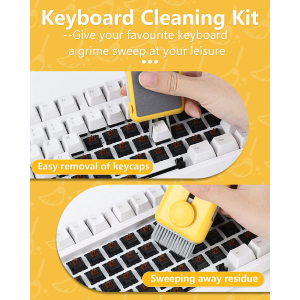Keltainen - 6 in 1 -puhdistussarja Airpods Mechanical Keyboard Blu -näppäimistölle