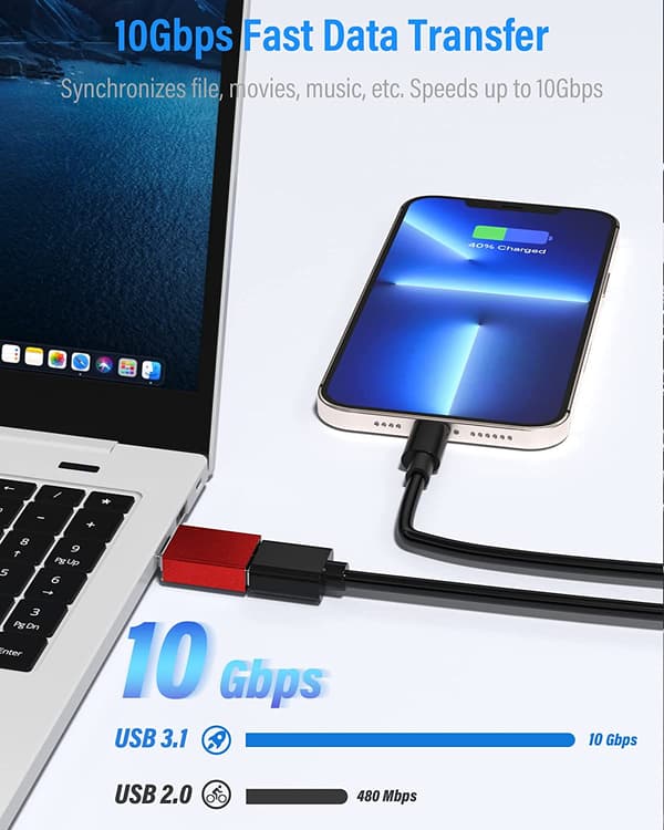 USB C till USB 3.1 OTG-adapter (3-pack), USB typ C hane till USB A
